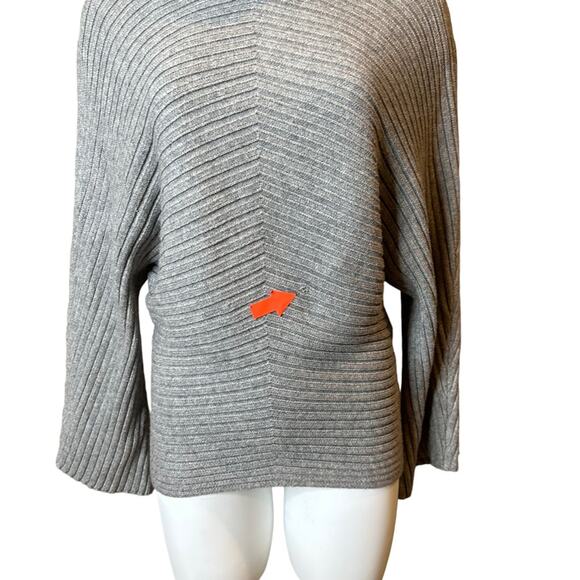 Slate & Willow Grey Knit Turtleneck Sweater Bell Sleeve S - Picture 5 of 7